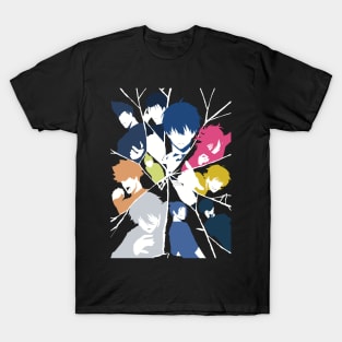 Blue lock all main characters in minimalist and aesthetic vector art design T-Shirt